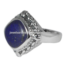 Lapis Lazuli Gemstone com 925 Sterling Silver Solitaire Anel de Design Simples para Jóias Casual Wear